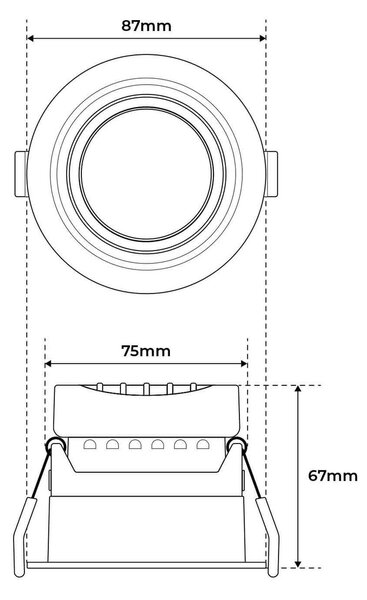 Faro LED da Incasso 12W Orientabile CRI92 Foro 75mm Bianco CCT UGR11 Colore Bianco Variabile CCT