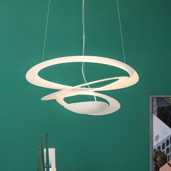 Artemide Lampada a sospensione Pirce Mini, dimmerabile, Bianco / Opale, Soggiorno / Sala da pranzo, Alluminio, Design, Lampada a sospensione