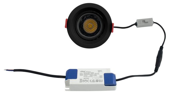 Faro LED da Incasso 12W Orientabile CRI92 Foro 75mm Bianco CCT UGR11 Colore Bianco Variabile CCT