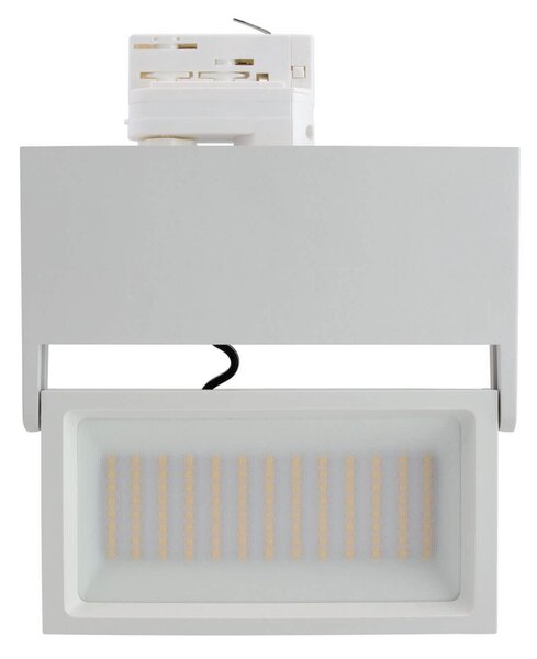 Faro LED 44W Rettangolare per Binario Trifase 100° Bianco con driver Philips No Flickering CRI92 Colore Bianco Caldo 3.000K