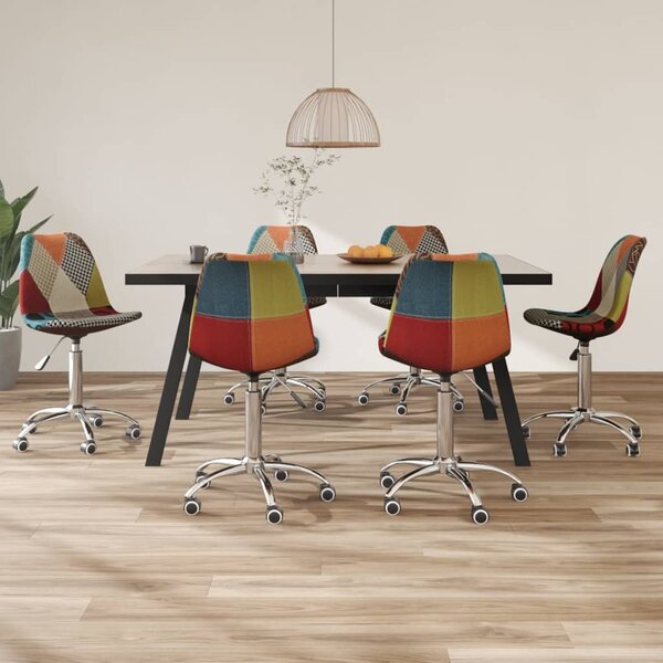 Uderkiny - Set Di 2 Sedie Patchwork Scandinave, Blu, Design Moderno Con Schienale In Lino E Gambe In Legno