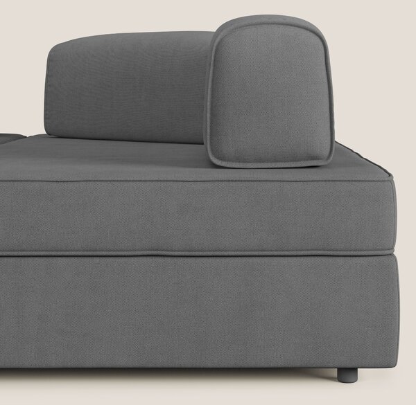 Liberty divano angolare con pouf estraibile e schienali movibili in te