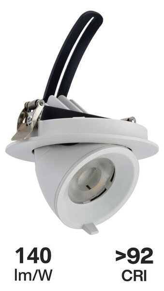 Faro LED da Incasso 15W Orientabile foro Ø100mm con driver Philips Colore Bianco Naturale 4.000K