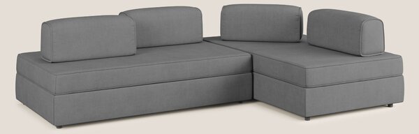 Liberty divano angolare con pouf estraibile e schienali movibili in te