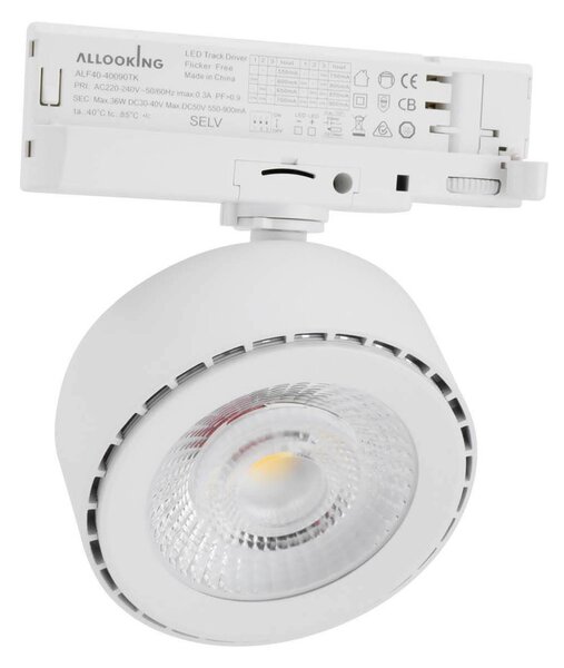 Faro LED 36W Slim per Binario Trifase Orientabile 60° Bianco CCT Bianco Variabile Colore Bianco Variabile CCT