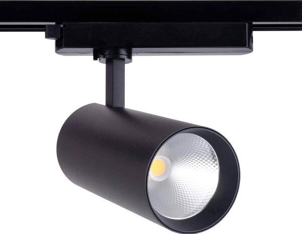 Faro LED 40W Monofase Nero 38°e 60° 130LM/W CRI92 no Flickering Colore Bianco Caldo 2.700K