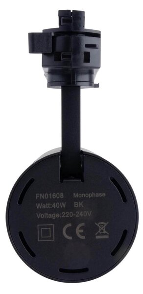 Faro LED 40W Monofase Nero 38°e 60° 130LM/W CRI92 no Flickering Colore Bianco Caldo 2.700K