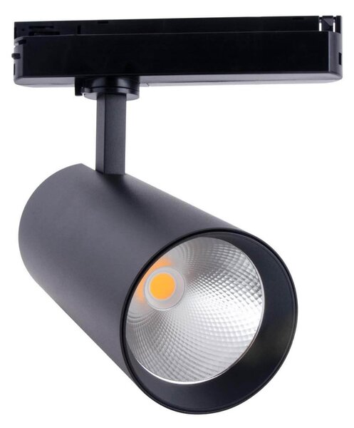 Faro LED 40W Monofase Nero 38°e 60° 130LM/W CRI92 no Flickering Colore Bianco Naturale 4.000K