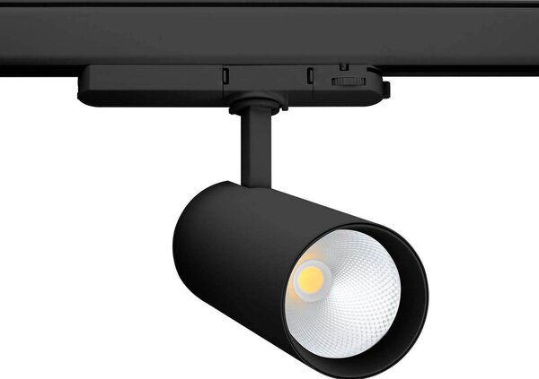 Faro LED 34W per Binario Trifase 38°+60° Nero con driver Philips Colore Bianco Naturale 4.000K