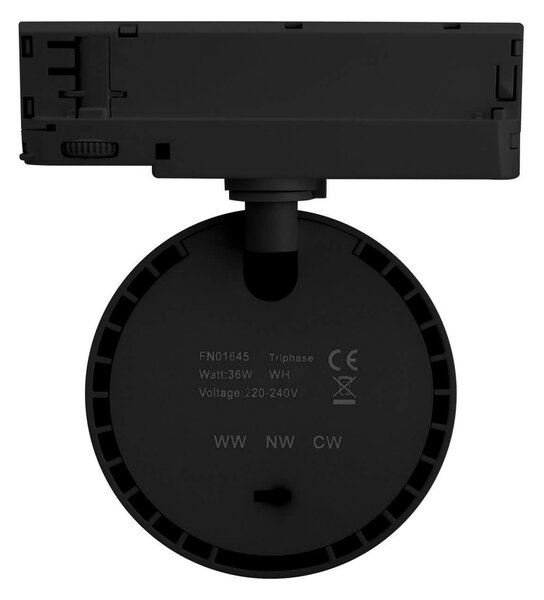 Faro LED 36W Slim per Binario Trifase Orientabile 60° Nero 3CCT Bianco Variabile Colore Bianco Variabile CCT