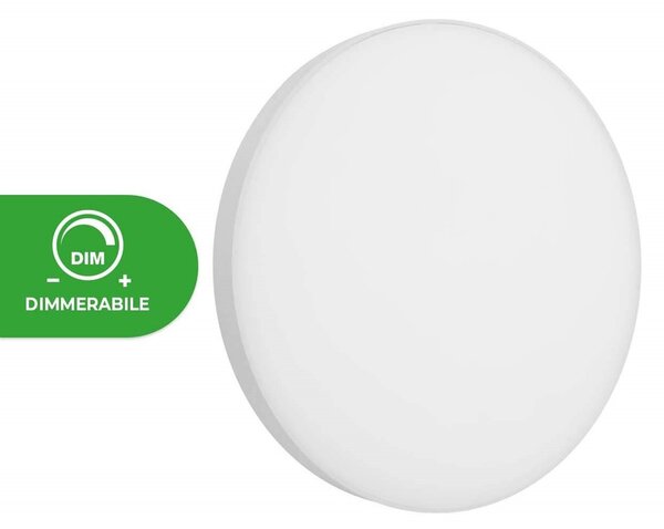 Plafoniera LED 24W Rotonda Ø230mm IP54 Bianco Slim Dimmerabile