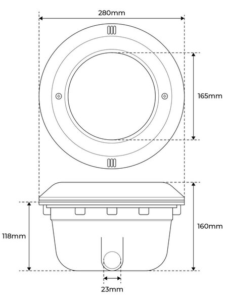 Nicchia da Incasso per Lampada PAR56 per Piscine in Liner Colore Bianco