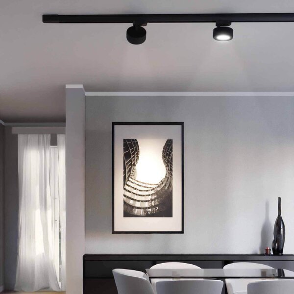 Faro LED 36W Slim per Binario Trifase Orientabile 60° Nero 3CCT Bianco Variabile Colore Bianco Variabile CCT
