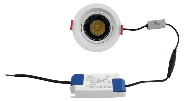 Faro LED da Incasso 12W Orientabile CRI92 Foro Ø75mm Bianco CCT UGR11 Colore Bianco Variabile CCT