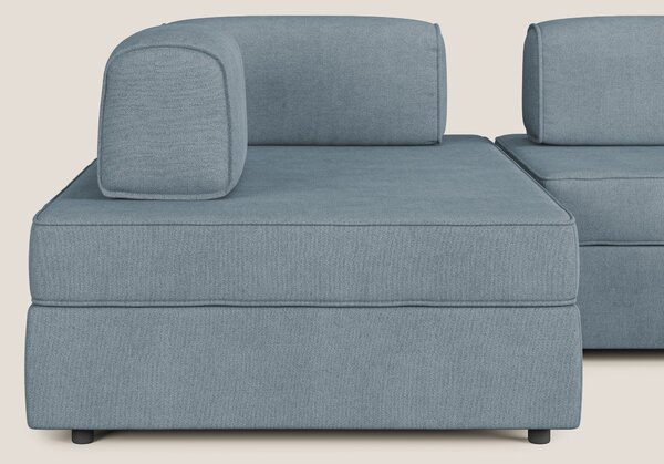 Liberty divano panoramico con pouf estraibile e schienali movibili in
