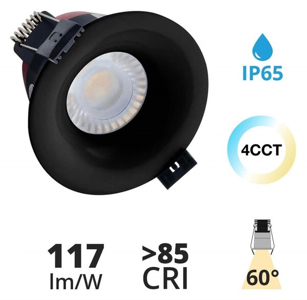 Faro LED da Incasso 8W Foro Ø75mm Nero IP65 CCT Bianco Variabile Colore Bianco Variabile CCT