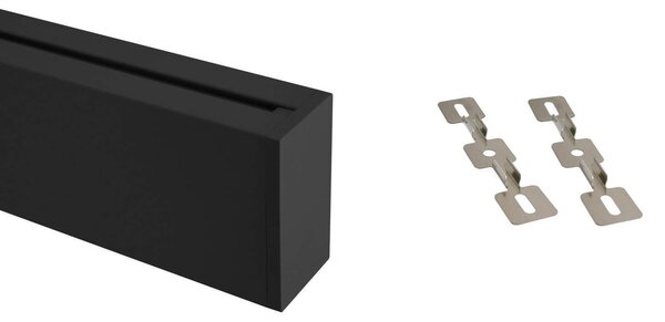 Plafoniera Lineare Nera da soffitto in Alluminio per Striscia LED 1 e 2 metri Variante Lunghezza 1 Metro