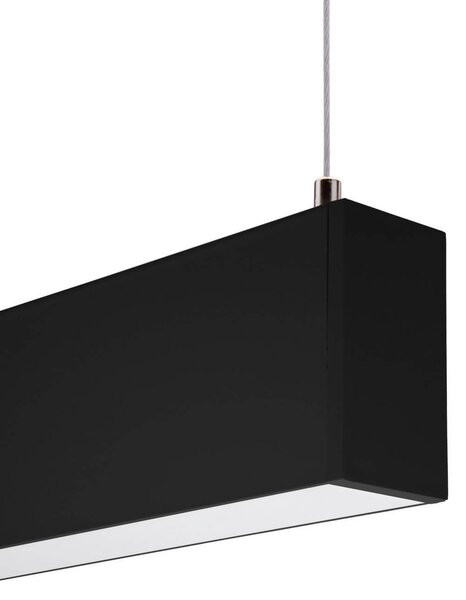 Profilo Lineare Nero a Sospensione in Alluminio per Striscia LED 1m e 2m Variante Lunghezza 1 Metro