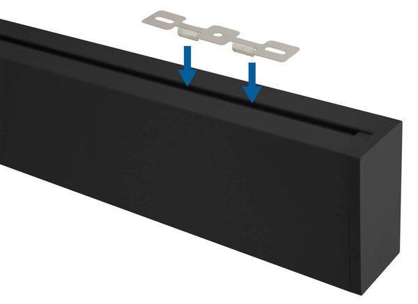 Plafoniera Lineare Nera da soffitto in Alluminio per Striscia LED 1 e 2 metri Variante Lunghezza 1 Metro