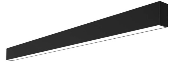 Plafoniera Lineare Nera da soffitto in Alluminio per Striscia LED 1 e 2 metri Variante Lunghezza 1 Metro