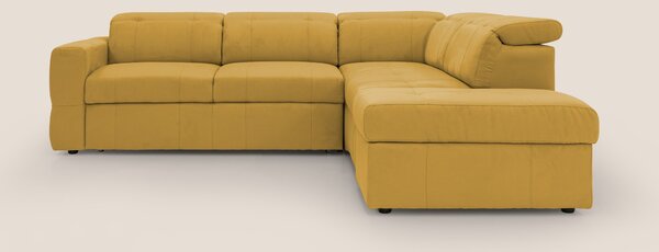 Kronos Divano angolare con poggiapiedi estraibile e pouf contenitore m