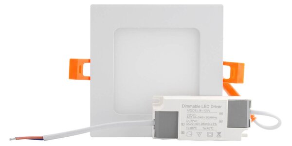 Pannello LED Quadrato 8W 800lm Foro 110x110mm Osram LED Dimmerabile Colore Bianco Naturale 4.000K