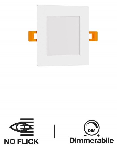Pannello LED Quadrato 8W 800lm Foro 110x110mm Osram LED Dimmerabile Colore Bianco Naturale 4.000K