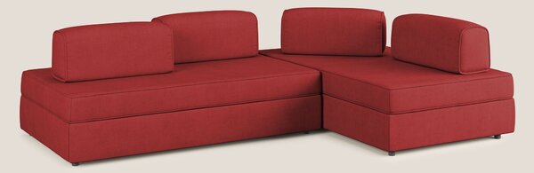 Liberty divano angolare con pouf estraibile e schienali movibili in te