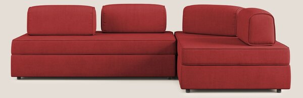 Liberty divano angolare con pouf estraibile e schienali movibili in te