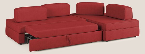 Liberty divano angolare con pouf estraibile e schienali movibili in te