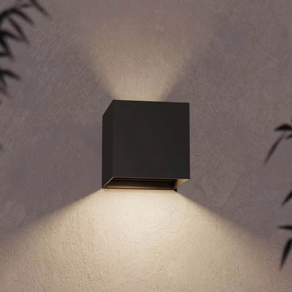 Applique LED Cubo 12W Bidirezionale Nera IP65 CCT OSRAM Chip LED Colore Nero