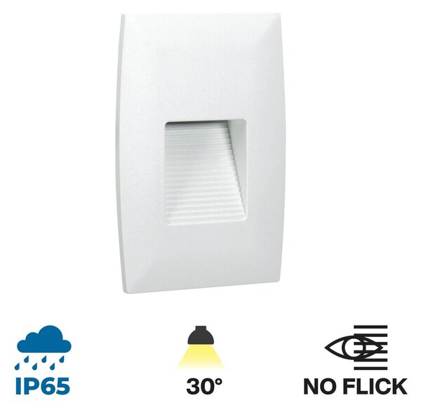 Segnapasso LED per scatola 503 2W IP65 Luce Asimmetrica - No Flickering Colore Bianco Caldo 3.000K
