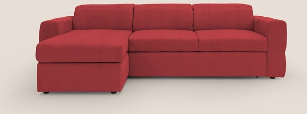 Kronos Divano angolare con pouf estraibile e penisola contenitore in m