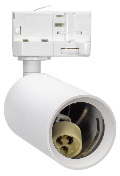 Faro GU10 per binario Trifase in alluminio Bianco