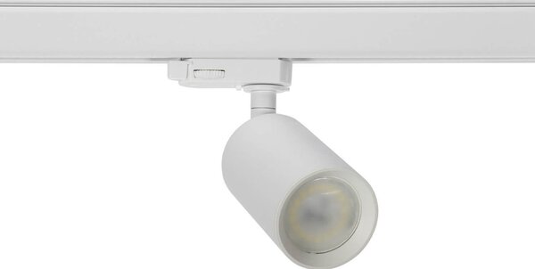 Faro GU10 per binario Trifase in alluminio Bianco