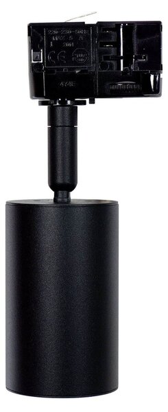 Faro GU10 per binario Trifase in alluminio Nero