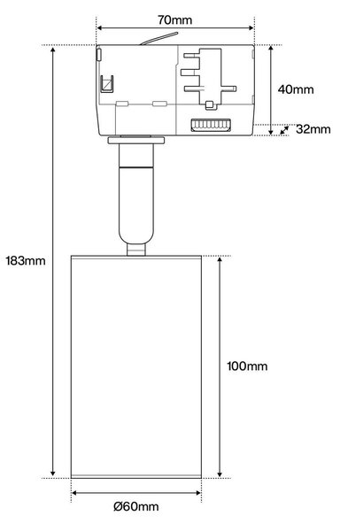 Faro GU10 per binario Trifase in alluminio Bianco
