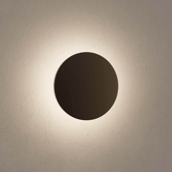 Applique LED IP65 Luce Indiretta 12W Tonda Nera Colore Bianco Naturale 4.200K