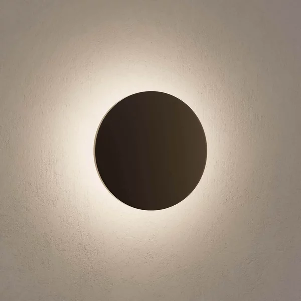Applique LED IP65 Luce Indiretta 12W Tonda Nera Colore Bianco Naturale 4.200K