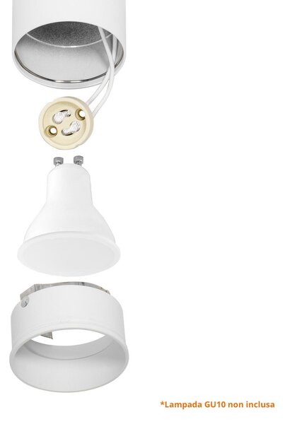 Faro LED a Sospensione per Binario Trifase GU10 Bianco 15m