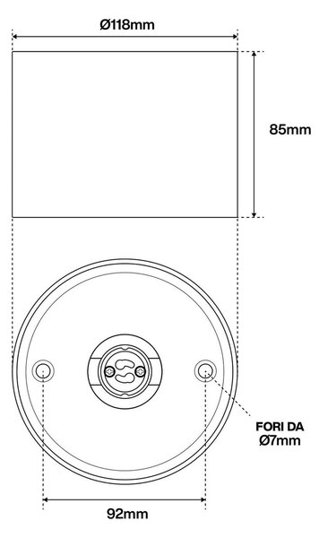 Applique da soffitto per lampade AR111 Fissa Bianca