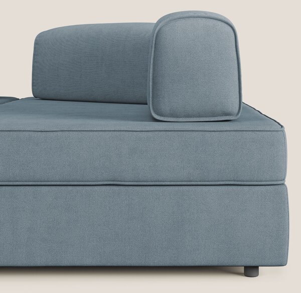 Liberty divano angolare con pouf estraibile e schienali movibili in te