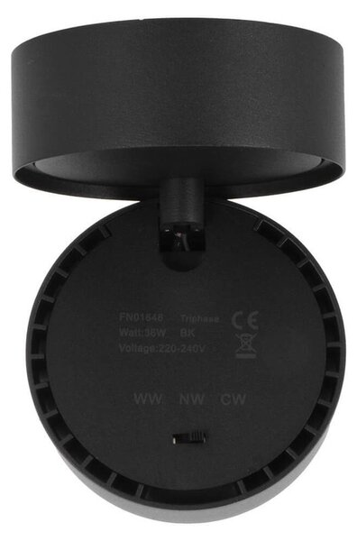 Applique LED 36W da Parete e Soffitto Orientabile Nero 60° CCT 135lm/W