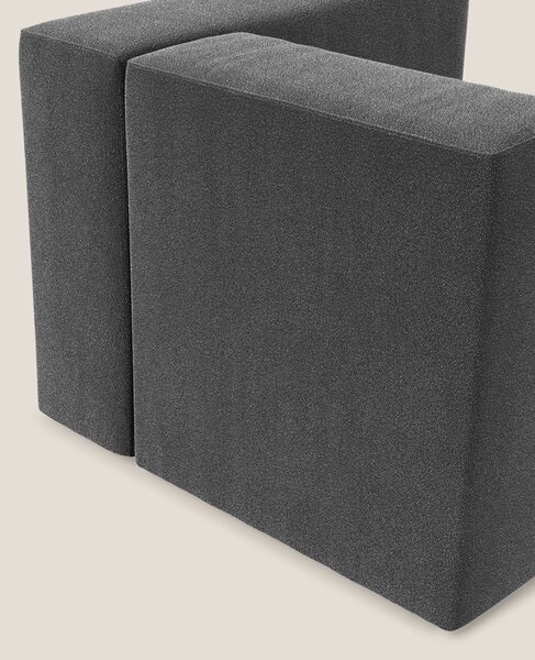 Nettuno modulo angolo/laterale in morbido tessuto bouclè T07 antracite
