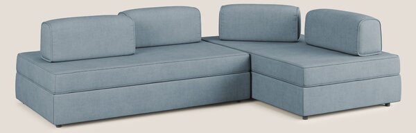 Liberty divano angolare con pouf estraibile e schienali movibili in te