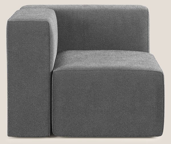 Nettuno modulo angolo/laterale in morbido tessuto bouclè T07 antracite