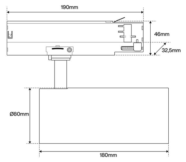 Faro LED 40W Trifase CCT Bianco Variabile Angolo 38/60° dimm TRIAC Colore Bianco Variabile CCT