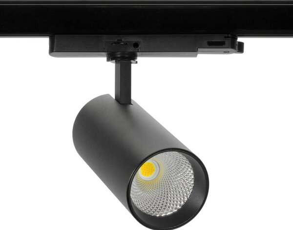 Faro LED 40W Dimmerabile 0-10V per Binario Trifase 38/60° Nero CCT Colore Bianco Variabile CCT