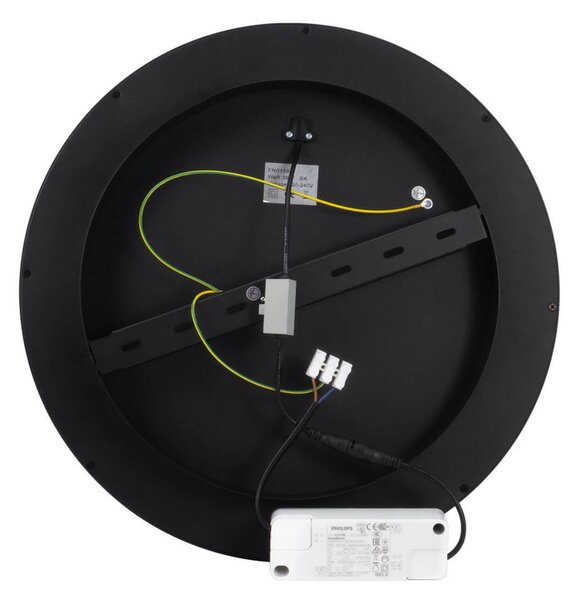 Plafoniera LED 36W Ø400mm con driver Philips Nera 4.680lm CCT