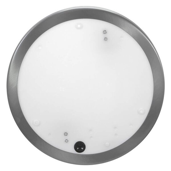 Plafoniera Rotonda in Acciaio Inossidabile 2 basi E27 Ø28cm IP54